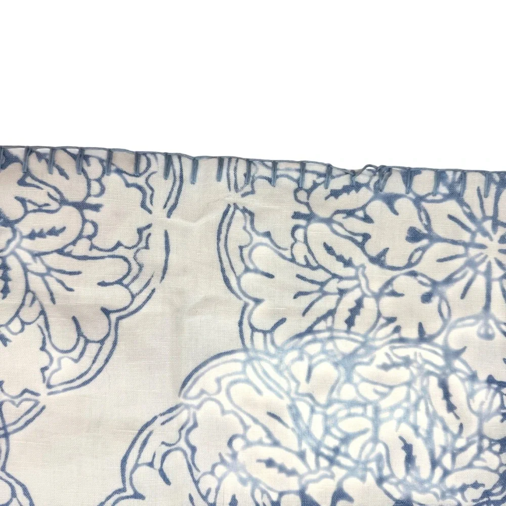 John Robshaw Linen Blend Euro Sham 26x26 Blue Medallion Mandala Zip Pillow Cover